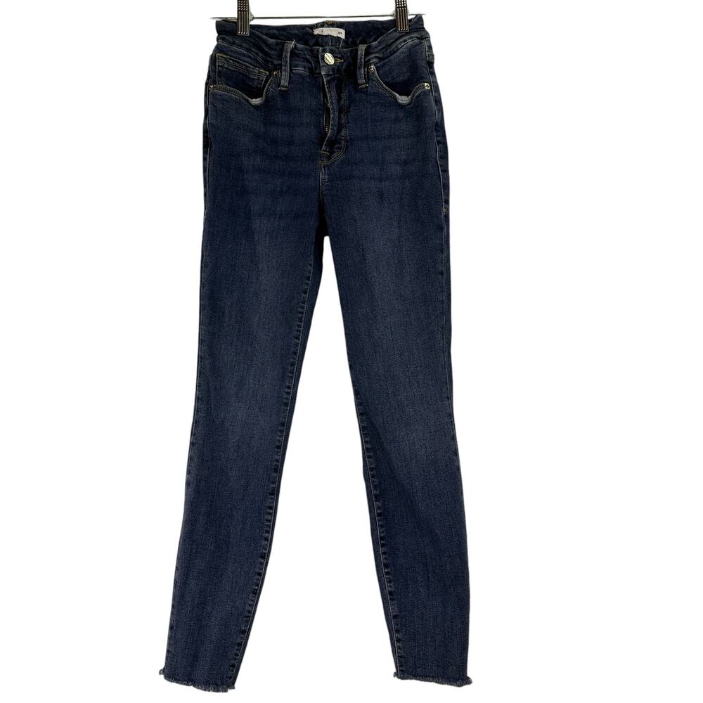 Good American Good Legs Raw Hem Jeans Size 0 / 25
